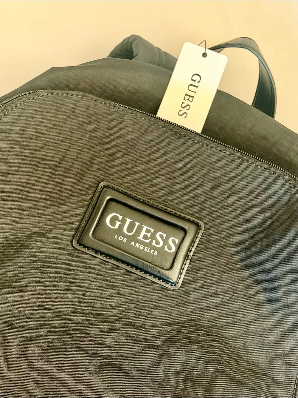 NWT GUESS Los Angeles Black Nylon Zipper Backpack⁠